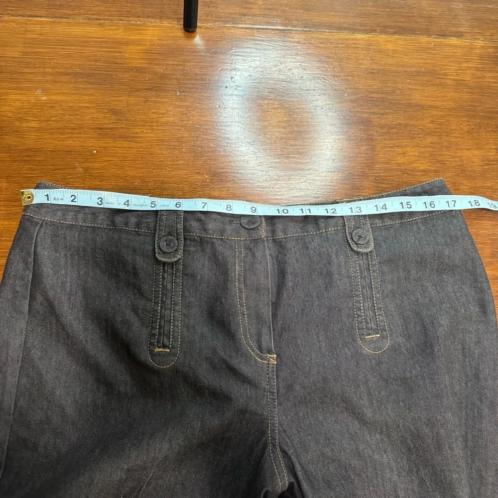 Larry Levine Black Jeans Stretch Size 10 Wide Leg Trousers